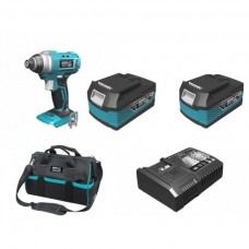 Dedra Set Masina de insurubat cu impact 110Nm hexagon interior 1/4 cu 2 acumulatori Li-Ion 18V 4.0Ah incarcator rapid 125W si geanta de transport